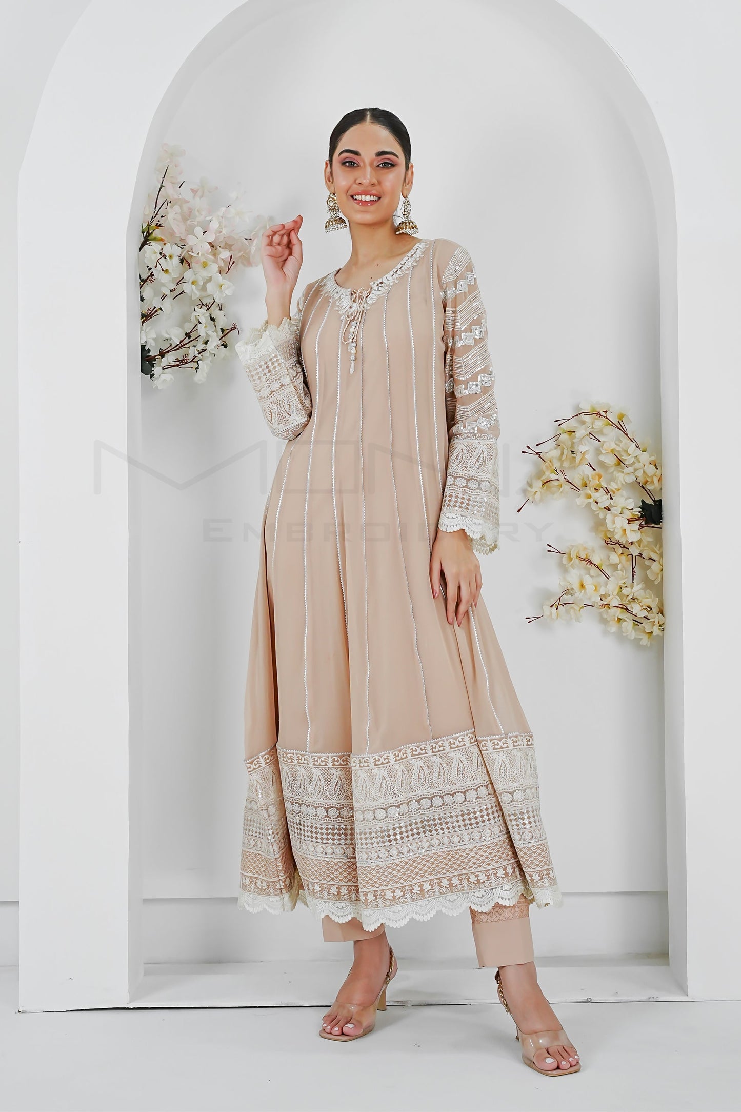 KURTI 121-CRIMSON GLOW- PEACH