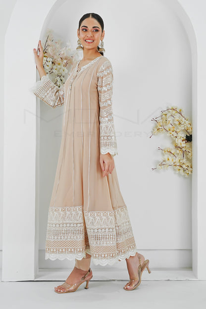 KURTI 121-CRIMSON GLOW- PEACH