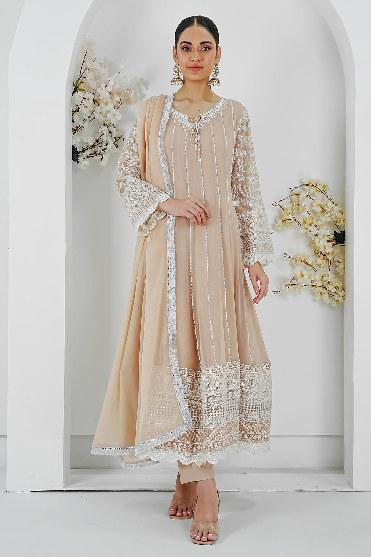 KURTI 121-CRIMSON GLOW- PEACH