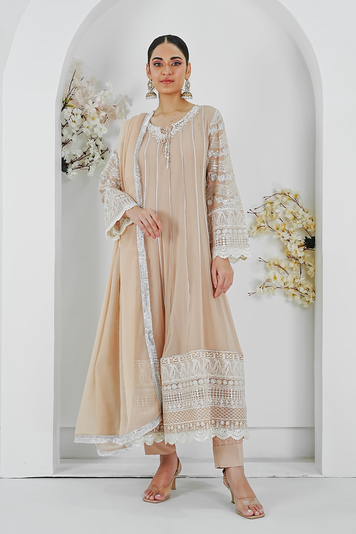 KURTI 121-CRIMSON GLOW- PEACH