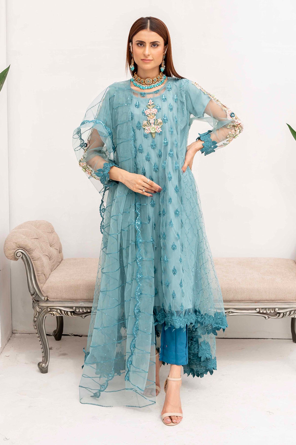 KURTI 0084-ICE BLUE