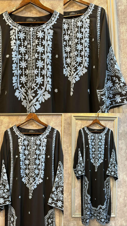 Black Embroidered two pc Manahils