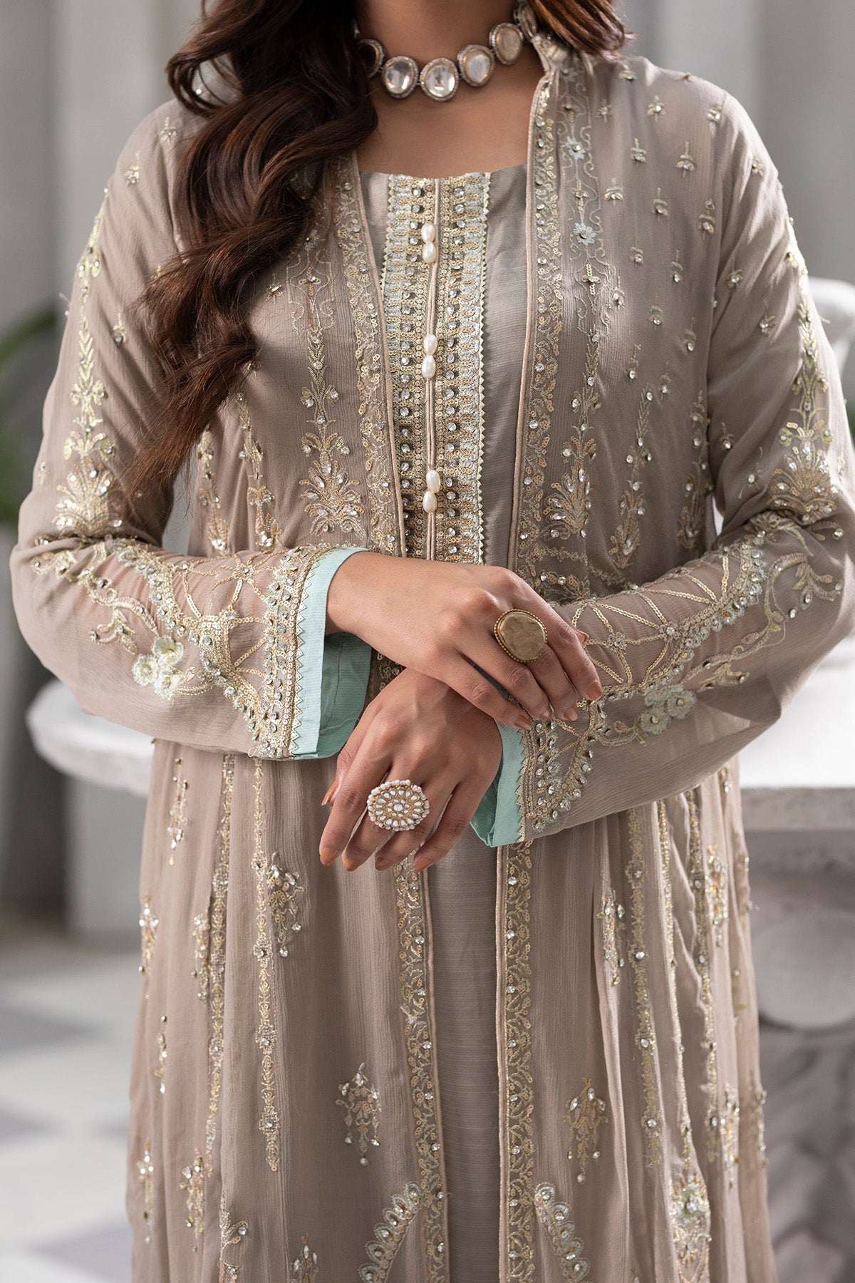 KURTI-B-004-SAND-A SUBTLE FLING