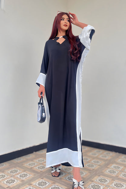 Pop of Black kaftan