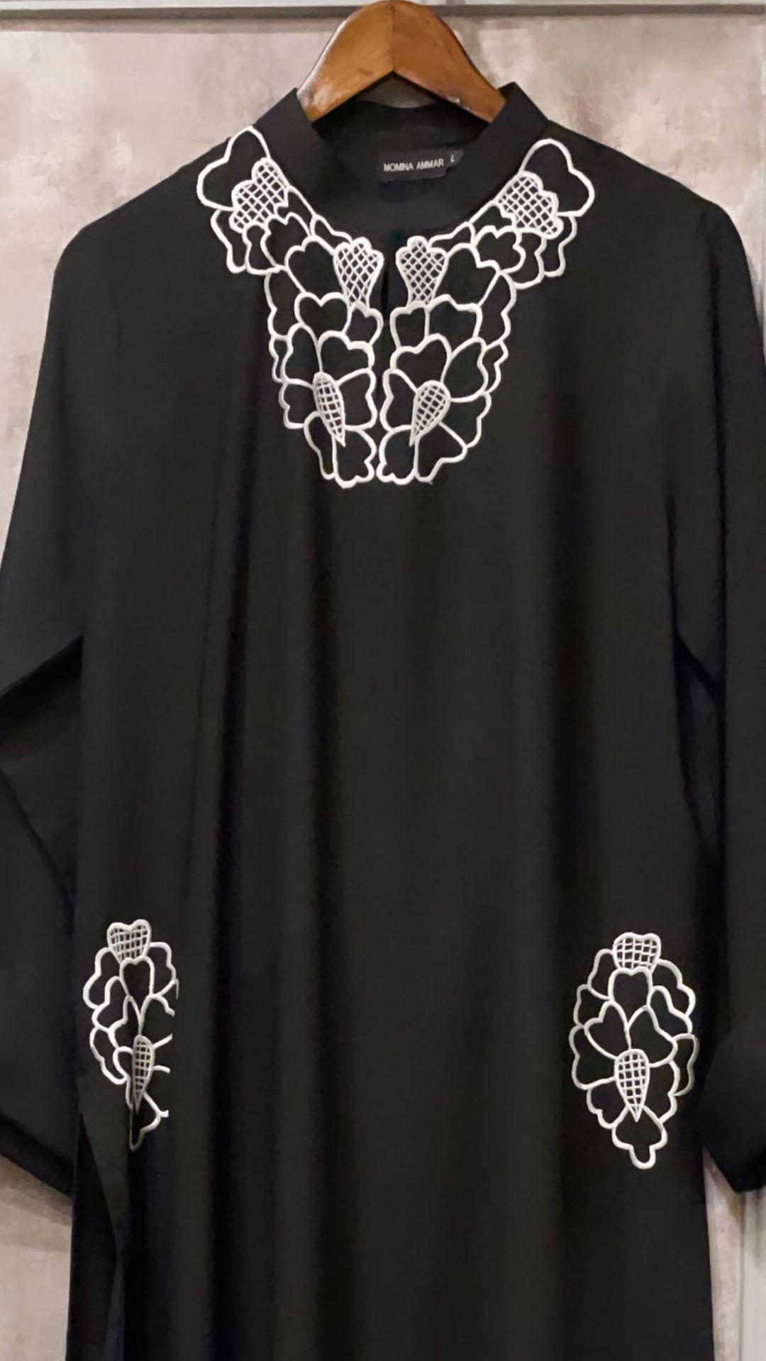 Black embroidered two pc Manahils